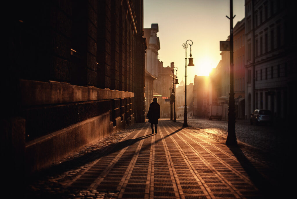natural light street silhouette